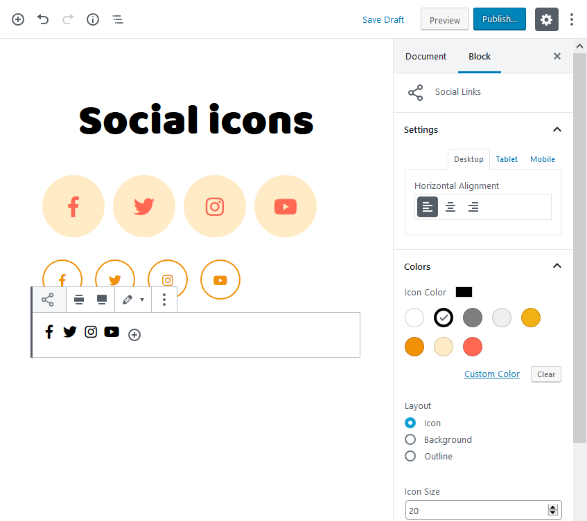 social icons