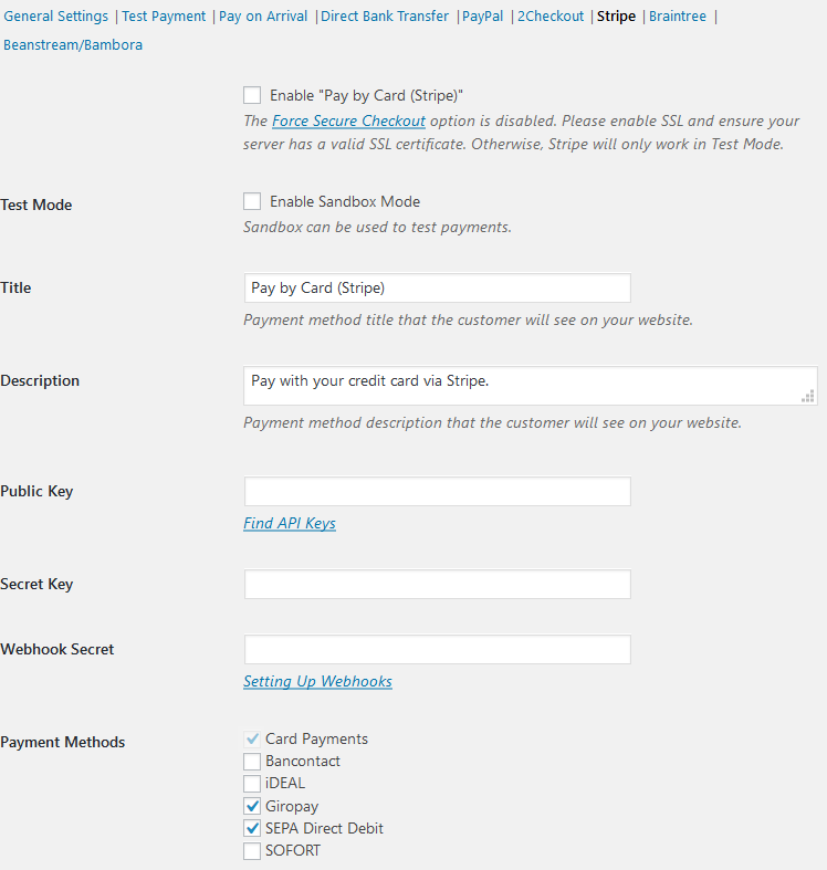 booking PSD2 and SCA complied stripe payment methods