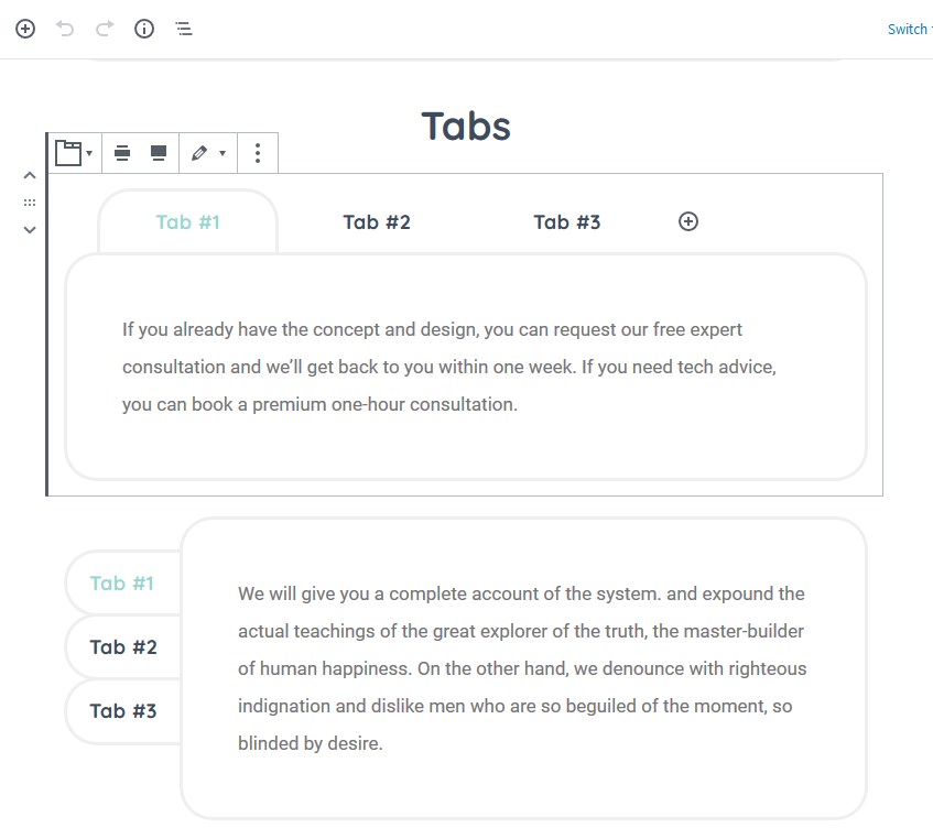 tabs block featured gutenberg