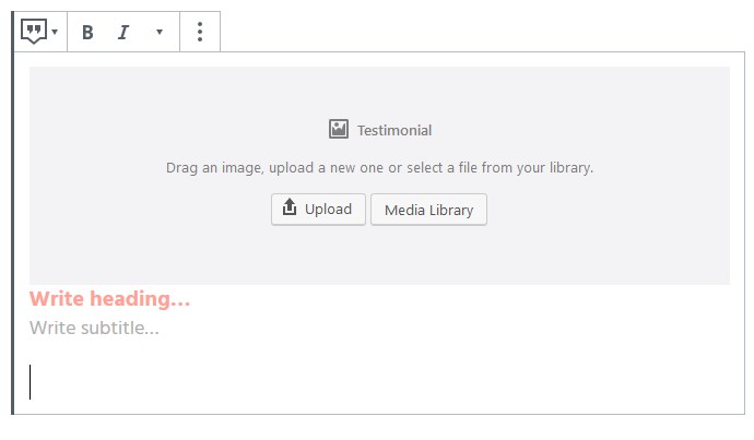 testimonial gutenberg block