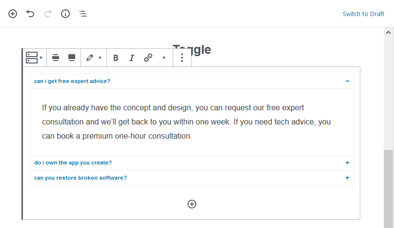 toggle block