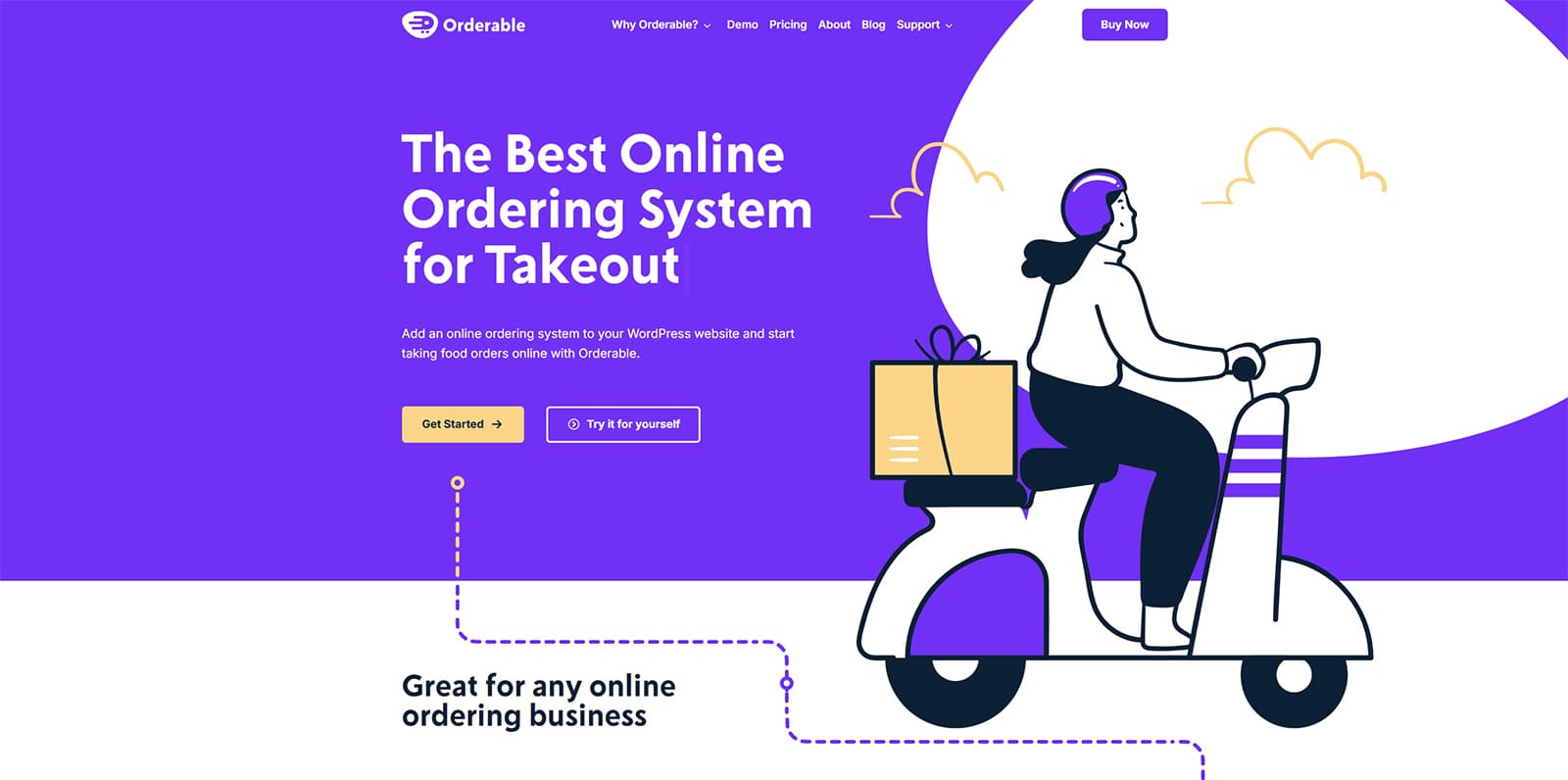 Figure of Orderable, a food ordering and restaurant reservation plugin for WordPress with a floating cart widget.