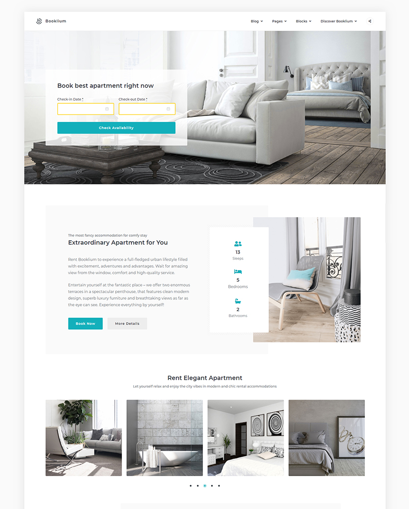 Property Management WordPress Theme Booklium MotoPress