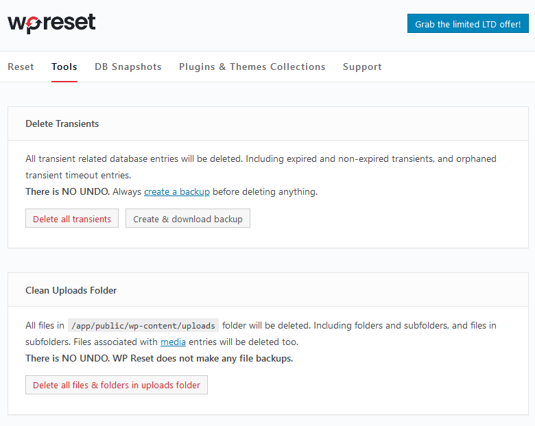 tools for partial reset