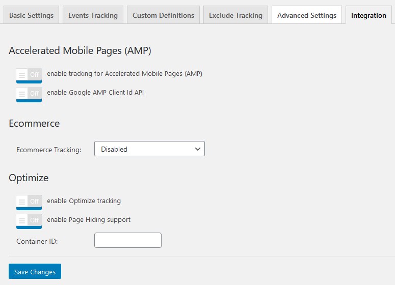 google analytics plugin integrations