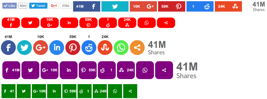 round social share buttons