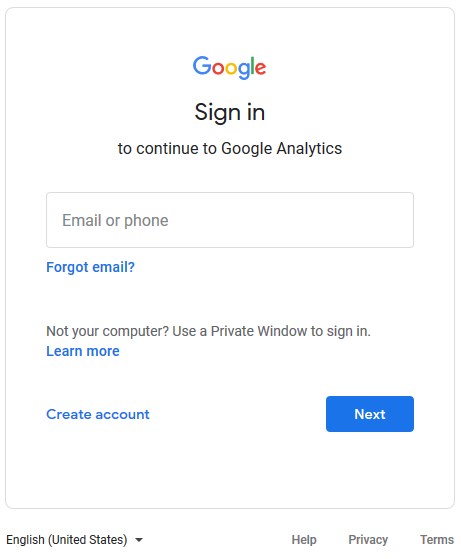 sign in google analytics