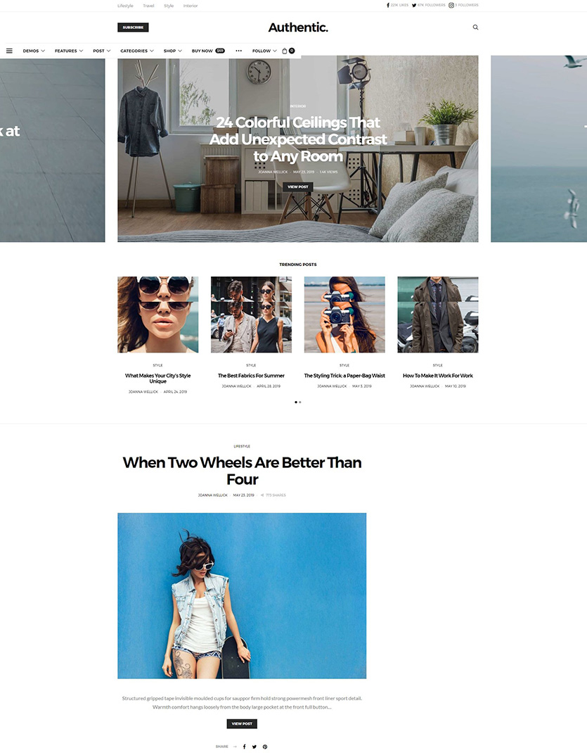 Authentic magazine theme wordpress