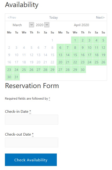 astra theme hotel availability reservation form