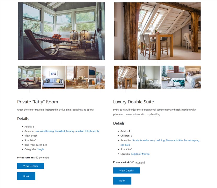 room listing astra wordpress theme