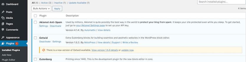 manually update WordPress