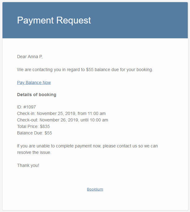 payment request email