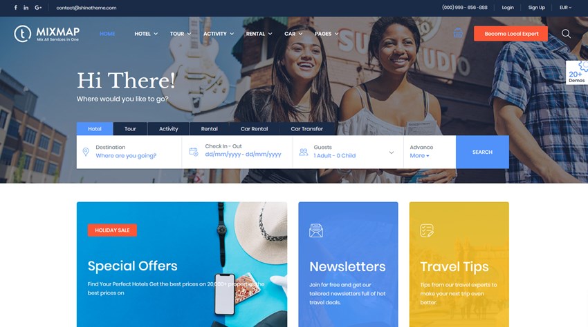 travel booking wp theme