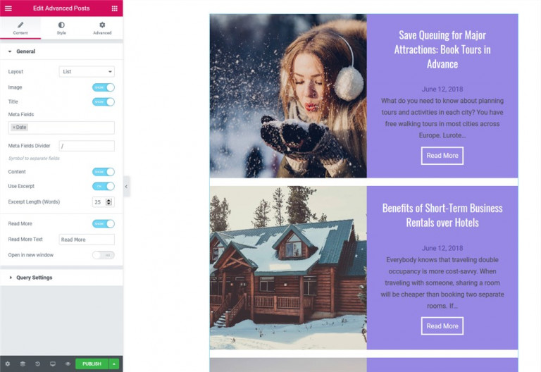 Stratum Advanced Posts Elementor Widget MotoPress