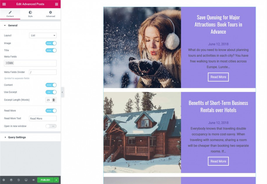 Stratum Advanced Posts Elementor Widget MotoPress