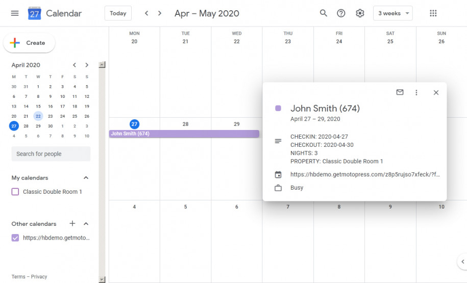 Connect Bookings with Google/Apple Calendar MotoPress