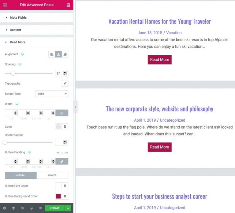 Stratum Advanced Posts Elementor Widget MotoPress