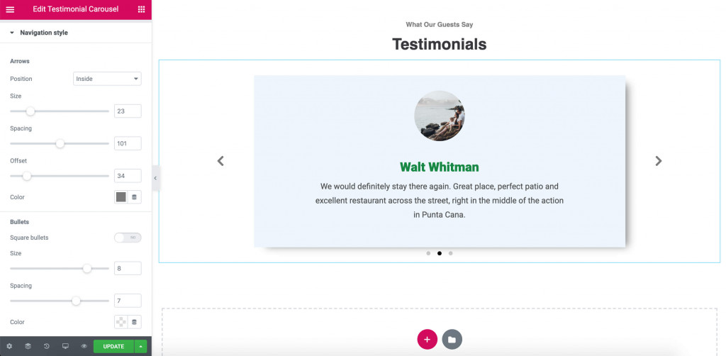 Elementor Testimonial Carousel