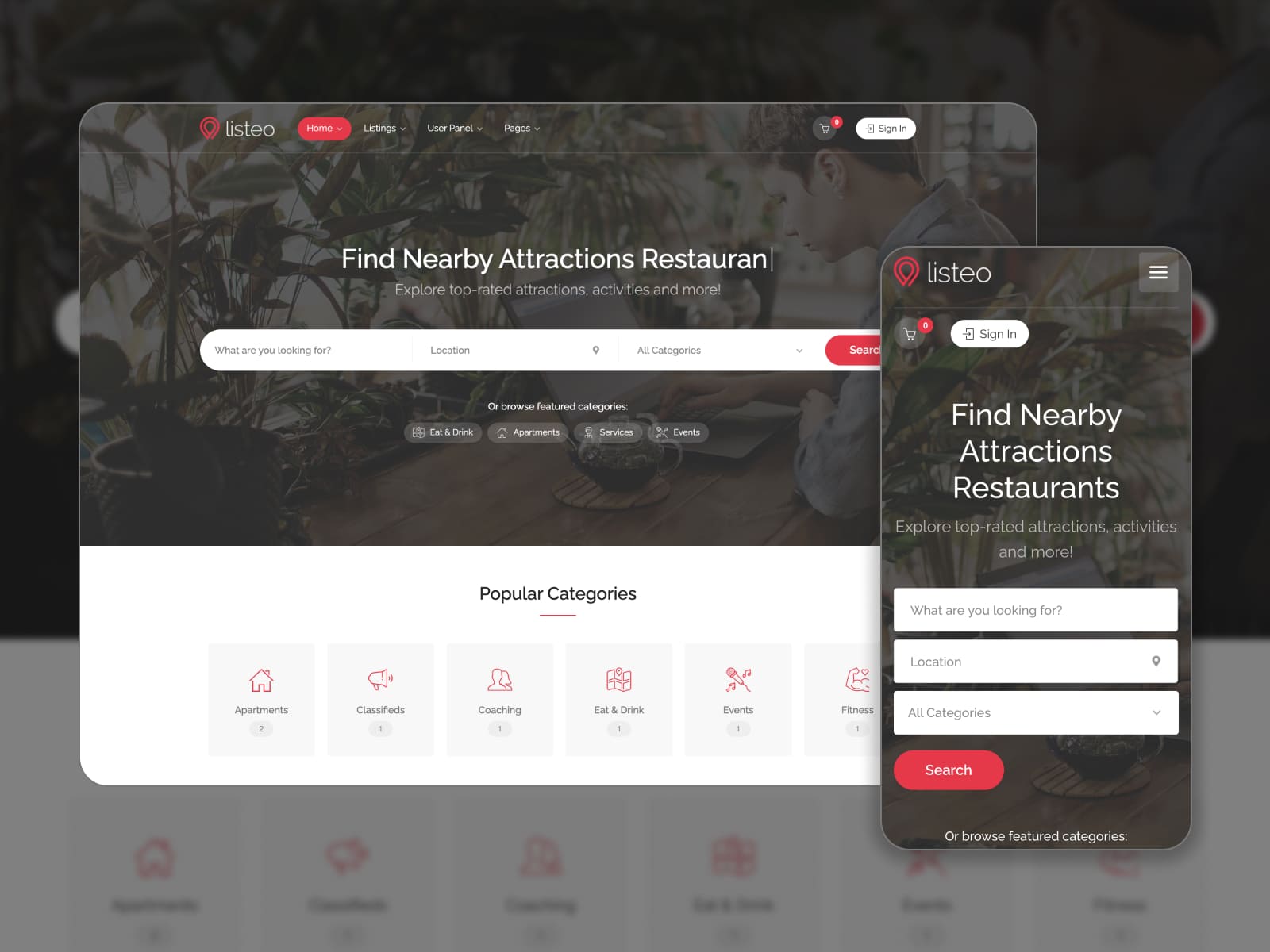 The Listeo WordPress theme for creating an Airbnb design.