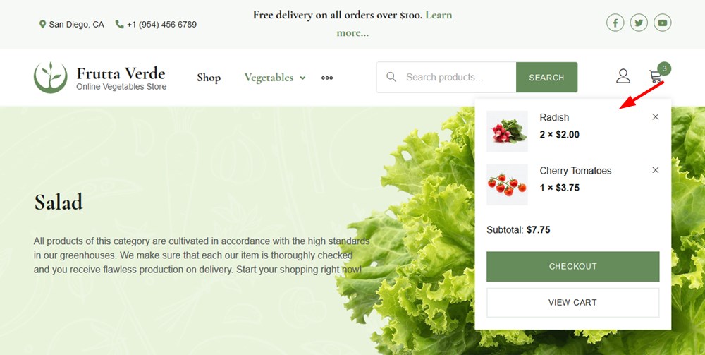 add to cart woocommerce frutta verde grocery store wp template
