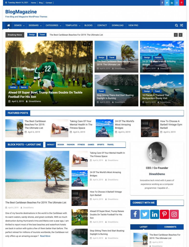 BlogMagazine WordPress theme