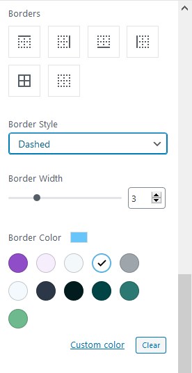 table border customization