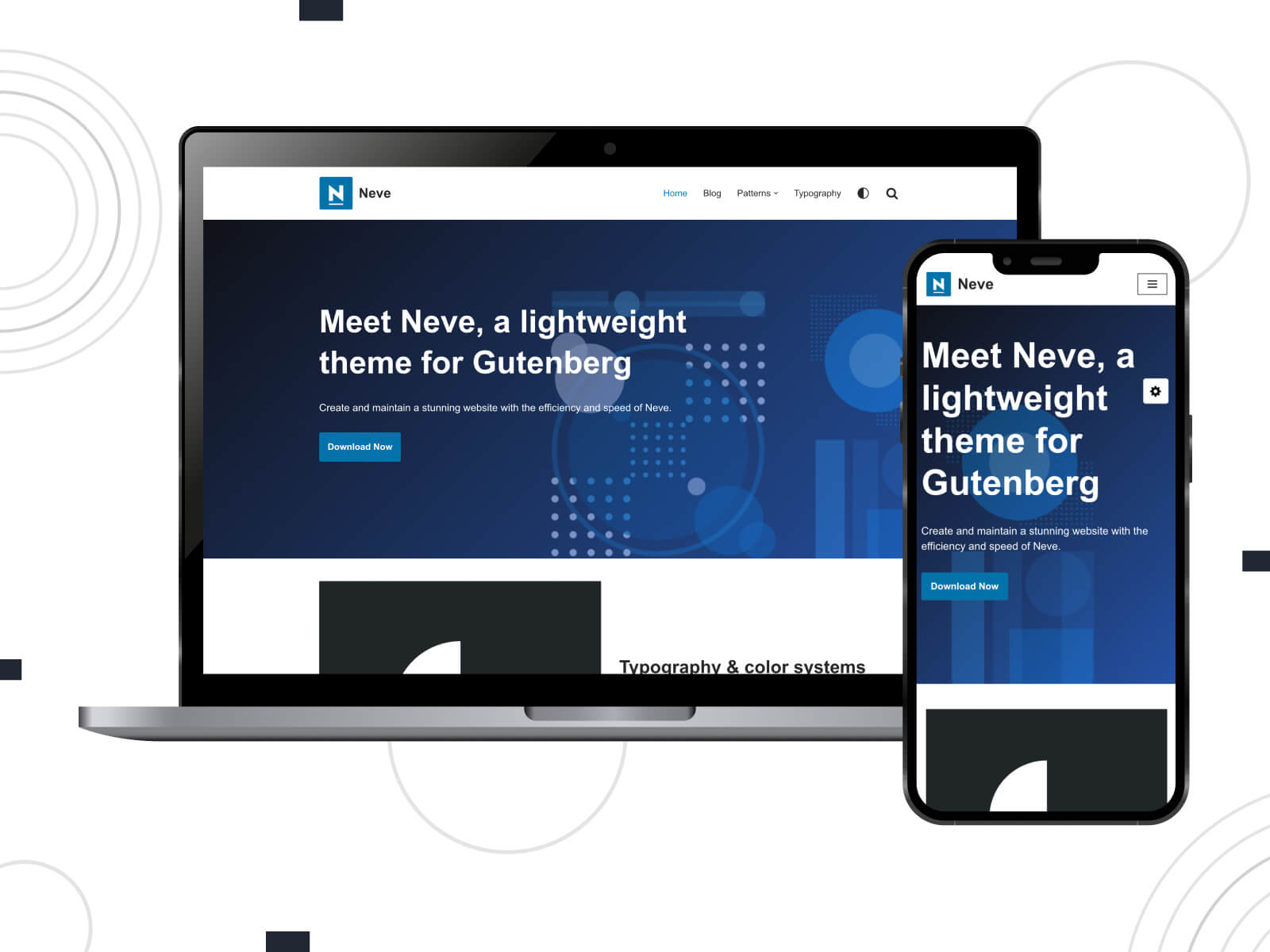 Picture of Neve - dark, crisp, featuring advanced portfolio options, this theme is considered one of the best multipurpose WordPress themes for showcasing work in steel blue, dark slate blue, and dark slate gray color palette.