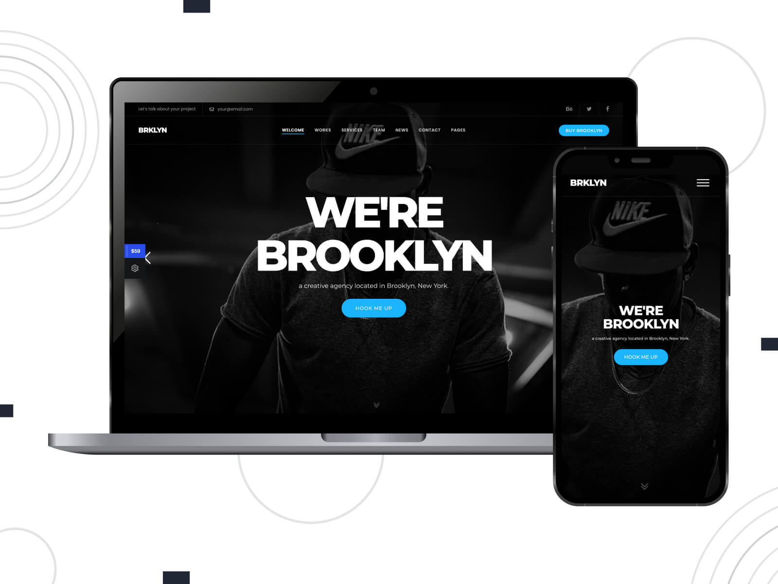 Screenshot of Brooklyn - shadowed, cool, featuring a robust e-commerce platform, this theme is acclaimed as one of the best multipurpose WordPress themes for online stores in deep sky blue, and dark slate gray color scheme.