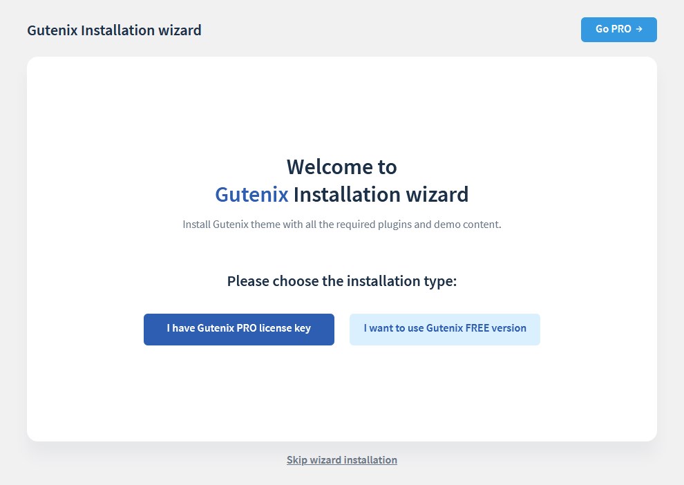 gutenix welcome page