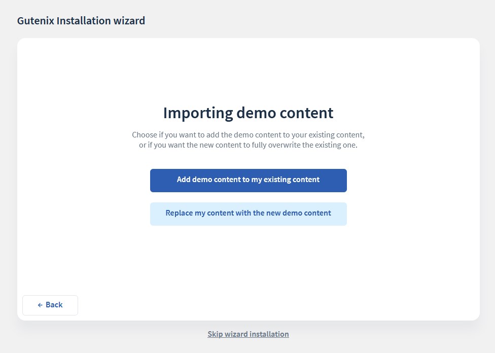 importing demo data