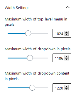 menu width settings