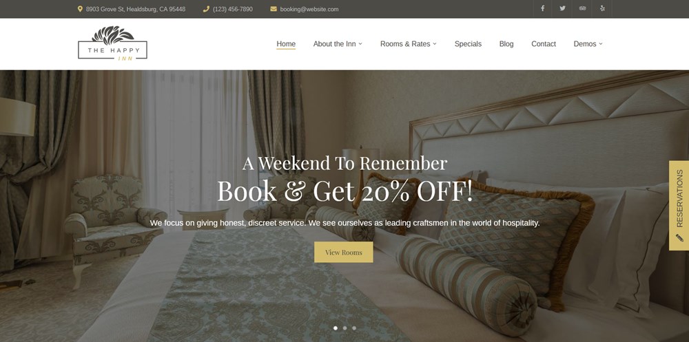 the happy inn apartment wordpress theme