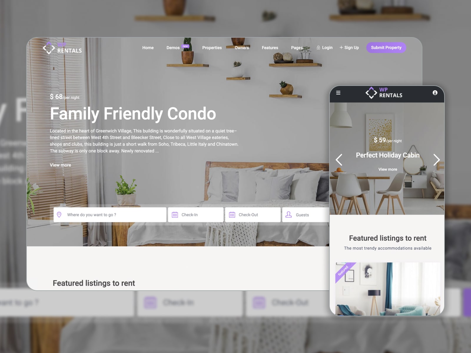 Room-Rent website ( Multipurpose front-end Theme)