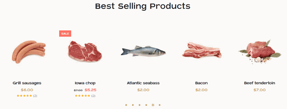 bestselling products slider