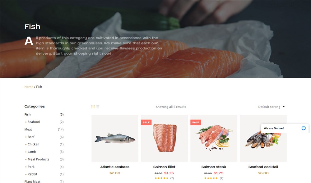 featured category wordpress butchers shop theme