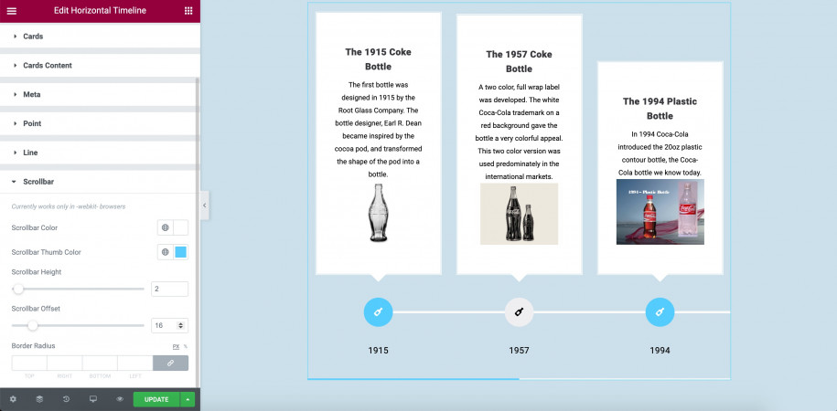 Timeline Widget Elementor Horizontal & Vertical Timeline - MotoPress