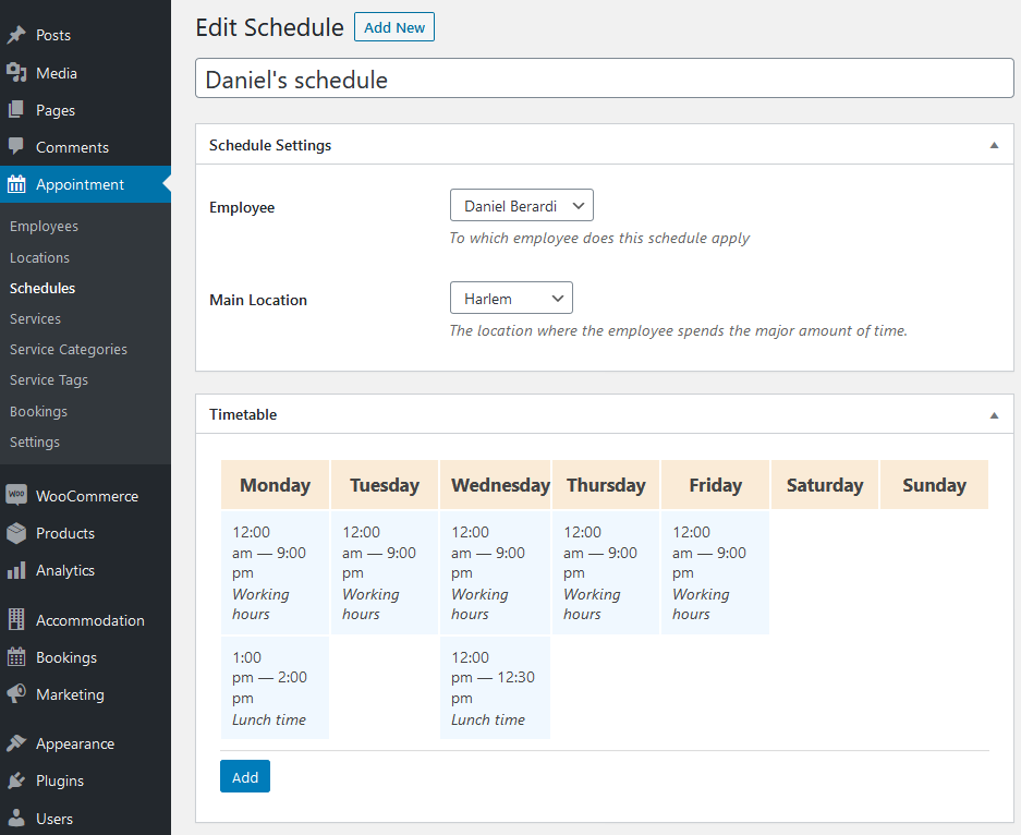 Employee Schedule