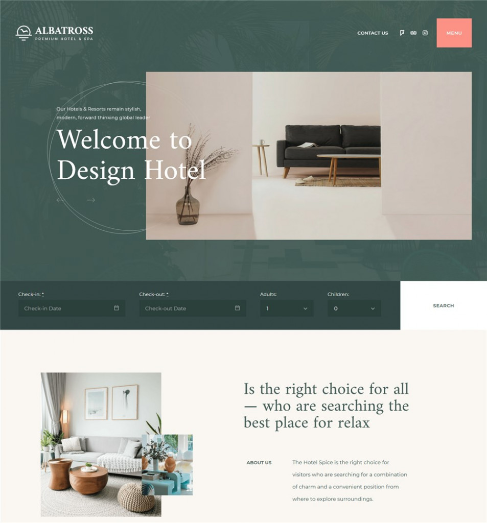 albatross elementor hotel booking theme free download