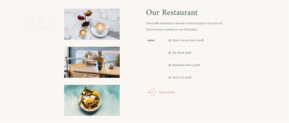 albatross hotel booking elementor template restaurant