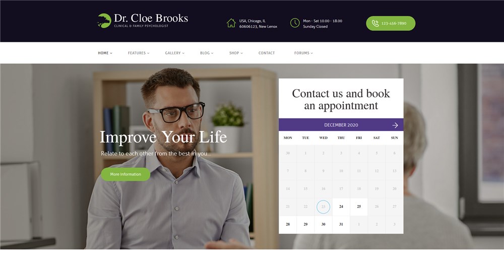 Cloe Brooks Psychology, Counseling & Medical WordPress Theme
