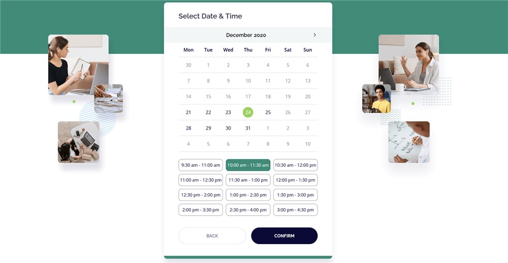 date picker in Elementor Education WordPress Theme