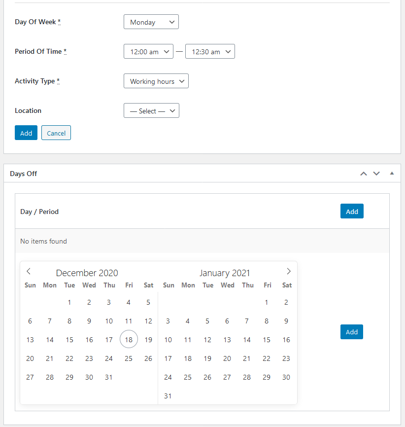 motopress appointment timetable