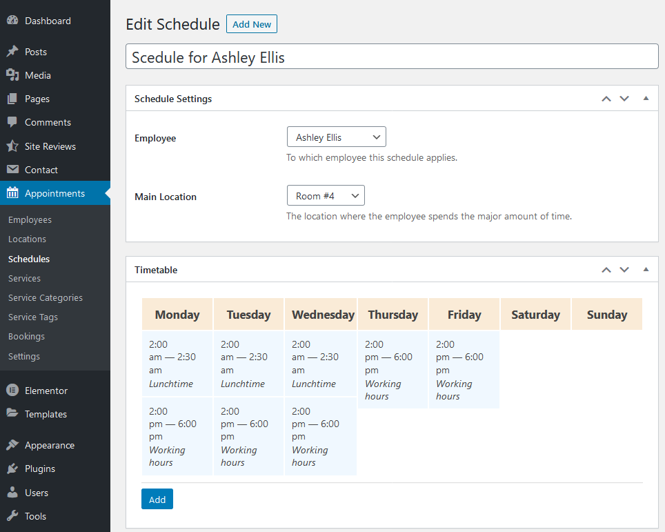 schedule