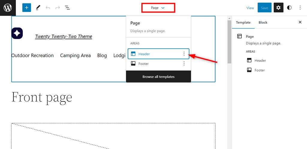 The navigation block in WordPress.