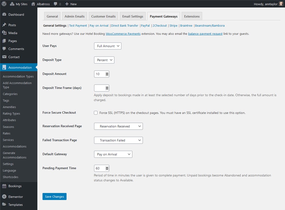 payment gateways wordpress rental plugin