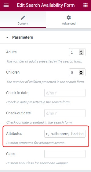 search filters elementor