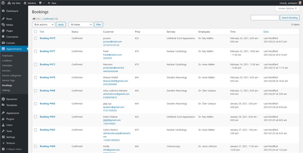 wordpress doctor bookings plugin