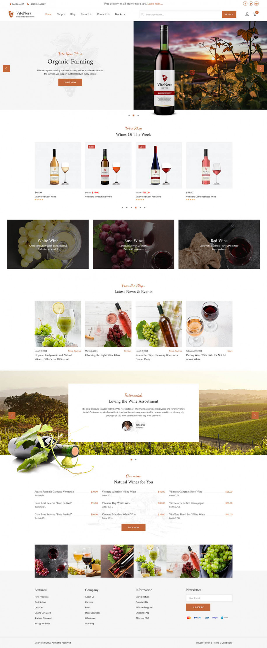 Responsive Wine Shop WordPress Theme - Vite Nera by MotoPress