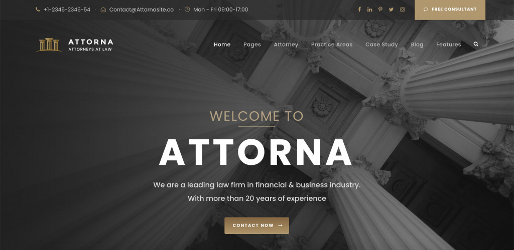 Attorna - Law WordPress theme for Business