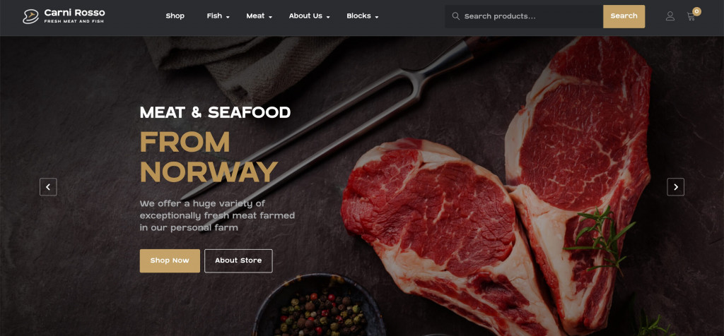 Carni Rosso Meat & Fish WordPress Template